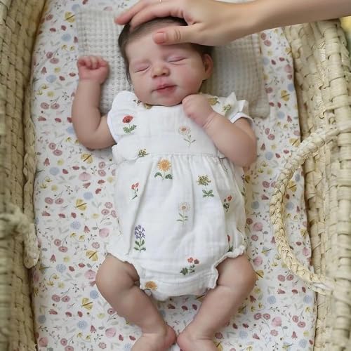 RXDOLL Wasserdichte Reborn Babypuppen Silikon Ganzkörper Mädchen 18 Zoll Realistische Neugeborene Babypuppen Anatomisch Korrekte Mädchen Echt aussehende Babies Puppe mit Wurzelhaar von RXDOLL