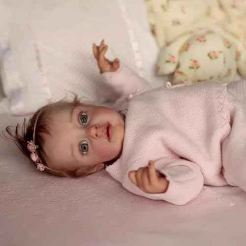 RXDOLL Real Life Reborn Baby Dolls Girl 20 Inch Realistic Newborn Doll Soft Cloth Body Lifelike Baby Dolls That Look Real Silicone Babies Bebe Doll with Feeding Toys von RXDOLL