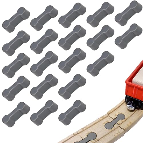 RXKFIGX 20 Stück Gleisverbinder Universal, Holzschiene Schienen Verbindungsstücke, Robustheit Schienenverbinder, Holzeisenbahn Schienen Verbindungsstücke, für Spielzeugeisenbahnen Geburtstagsfeier von RXKFIGX