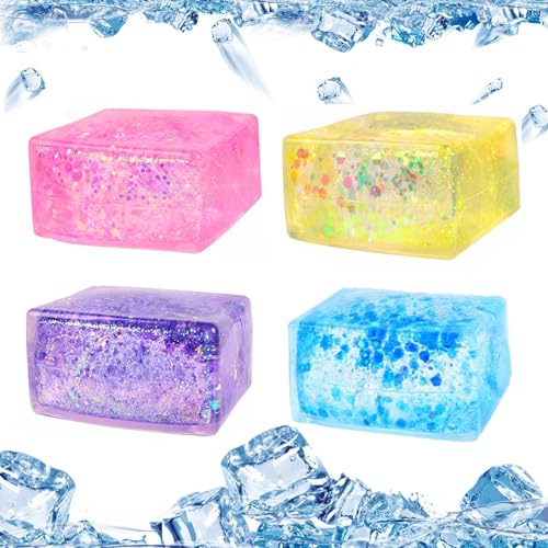 RXKFIGX 4 Stück Eiswürfel Anti Stress Bälle,Stressballs für Kinder und Erwachsene Fidget Spielzeug, Antistressball zum Kneten, Anti Stress Spielzeug, Knetball für Hände Therapie, Ruhe und Stressabbau RXKFIGX 4 Stück Eiswürfel Anti Stress Bälle,Stressballs für Kinder und Erwachsene Fidget Spielzeug, Antistressball zum Kneten, Anti Stress Spielzeug, Knetball für Hände Therapie, Ruhe und Stressabbau von RXKFIGX