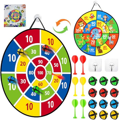 RXKFIGX Klett Dartscheibe Dart Brettspiel 66 cm Kinder Klett Dartscheibe Faltbares Doppelseitiges Wurfspiel mit 12 Bällen + 6 Darts Indoor Outdoor Spiele für Kinder Geschenke für ab 3 Jahre RXKFIGX Klett Dartscheibe Dart Brettspiel 66 cm Kinder Klett Dartscheibe Faltbares Doppelseitiges Wurfspiel mit 12 Bällen + 6 Darts Indoor Outdoor Spiele für Kinder Geschenke für ab 3 Jahre von RXKFIGX