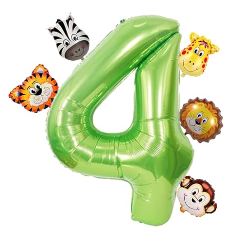 6Pcs Luftballon Tiere, Luftballon 4 Geburtstag, Ballon 4 Geburtstag, Luftballon 4 Jahre Tiere, Geeignet für Kindergeburtstagsfeier, Dschungelparty-Dekoration 6Pcs Luftballon Tiere, Luftballon 4 Geburtstag, Ballon 4 Geburtstag, Luftballon 4 Jahre Tiere, Geeignet für Kindergeburtstagsfeier, Dschungelparty-Dekoration von RXSPOYLY