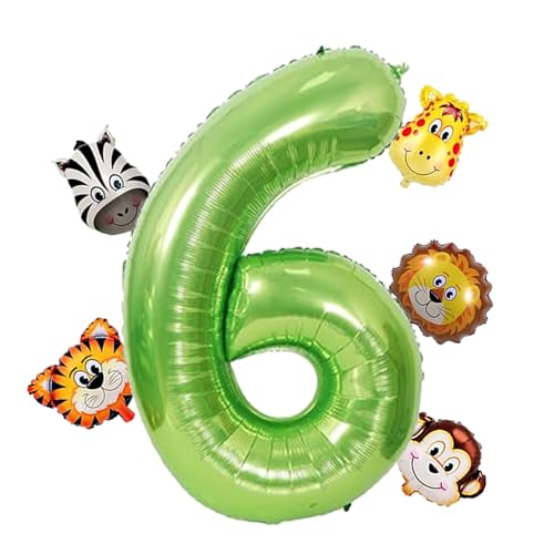 RXSPOYLY 6Pcs Luftballon Tiere, 6 Geburtstag, Ballon 6 Geburtstag, Luftballon 6 Jahre Tiere, Geeignet für Kindergeburtstagsfeier, Dschungelparty-Dekoration RXSPOYLY 6Pcs Luftballon Tiere, 6 Geburtstag, Ballon 6 Geburtstag, Luftballon 6 Jahre Tiere, Geeignet für Kindergeburtstagsfeier, Dschungelparty-Dekoration von RXSPOYLY