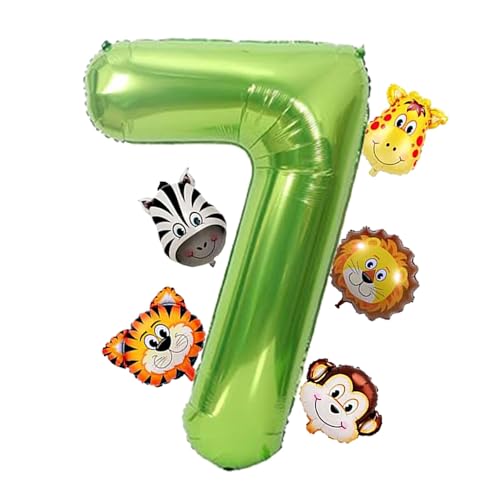 RXSPOYLY 6Pcs Luftballon Tiere, 7 Geburtstag, Ballon 7 Geburtstag, Luftballon 7 Jahre Tiere, Geeignet für Kindergeburtstagsfeier, Dschungelparty-Dekoration RXSPOYLY 6Pcs Luftballon Tiere, 7 Geburtstag, Ballon 7 Geburtstag, Luftballon 7 Jahre Tiere, Geeignet für Kindergeburtstagsfeier, Dschungelparty-Dekoration von RXSPOYLY
