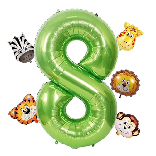 6Pcs Luftballon Tiere, Luftballon 8 Geburtstag, Ballon 8 Geburtstag, Luftballon 8 Jahre Tiere, Geeignet für Kindergeburtstagsfeier, Dschungelparty-Dekoration 6Pcs Luftballon Tiere, Luftballon 8 Geburtstag, Ballon 8 Geburtstag, Luftballon 8 Jahre Tiere, Geeignet für Kindergeburtstagsfeier, Dschungelparty-Dekoration von RXSPOYLY
