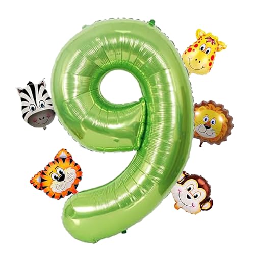 RXSPOYLY 6Pcs Luftballon Tiere, 9 Geburtstag, Ballon 9 Geburtstag, Luftballon 9 Jahre Tiere, Geeignet für Kindergeburtstagsfeier, Dschungelparty-Dekoration RXSPOYLY 6Pcs Luftballon Tiere, 9 Geburtstag, Ballon 9 Geburtstag, Luftballon 9 Jahre Tiere, Geeignet für Kindergeburtstagsfeier, Dschungelparty-Dekoration von RXSPOYLY