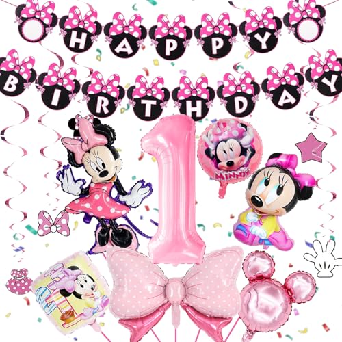 Luftballons Geburtstag 1. Mädchen,Geburtstagsdeko Mädchen,Deko 1 Jahre Geburtstag Party Mädchen,mit Happy Birthday Banner und Spiral Deko Kindergeburtstag Luftballons Geburtstag 1. Mädchen,Geburtstagsdeko Mädchen,Deko 1 Jahre Geburtstag Party Mädchen,mit Happy Birthday Banner und Spiral Deko Kindergeburtstag von RXSPOYLY