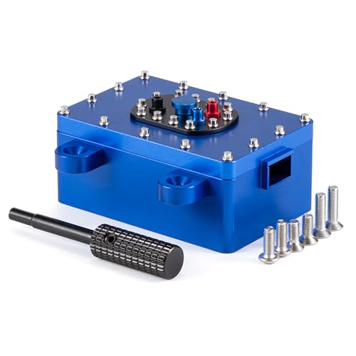 1/10 RC Crawler Receiver Box, CNC Aluminium Scale Fuel Cell Receiver Box for 1/10 RC Crawler Rigs SCX10 PRO Capra RR10 VS4-10 Phoenix TRX4 TF2 CC01 Upgrades (blau) von RXZIXYL