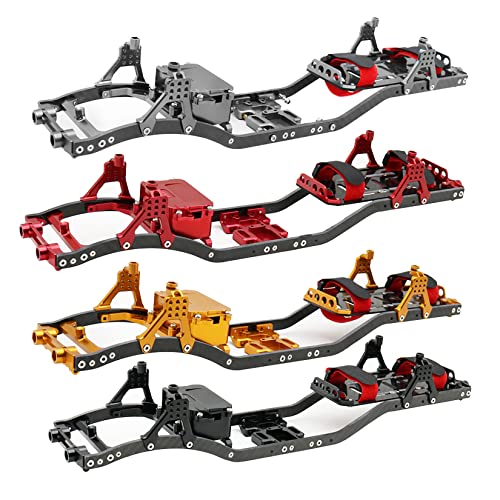 RXZIXYL 1/10 RC Crawler Carbon Fiber Girder 4MM CNC Metal Car Chassis Frame Body Kit Parts for Axial SCX10 II Rock Off Road Truck (Schwarz) von RXZIXYL