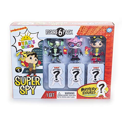 Ryan's World Super Spy 6 Pack Figuren Mystery Toy Spy Thema Mystery Figuren 6 von 8 möglichen Figuren Geheimagent Kinder Spielzeug Zubehör [Amazon Exclusive] von RYAN'S WORLD