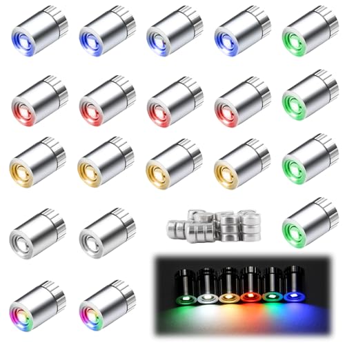 RYAN 20 STK Mini Led Licht mit 10 Ersetzbare Knopfzellenbatterie Mini Led Puppenhaus Beleuchtung Kleine Led Lichter für Basteln Epoxidharz Deko Vitrinen Figurenvitrine (6 Farbe) von RYAN