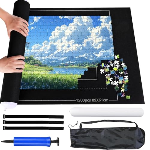 RYAN Puzzlematte Set für bis zu 500/1000/1500 Teile Tragbare Roll Puzzle Unterlagen für Puzzle Fans als Praktisches Zubehör für die Aufbewahrung und den Transport von Puzzles von RYAN