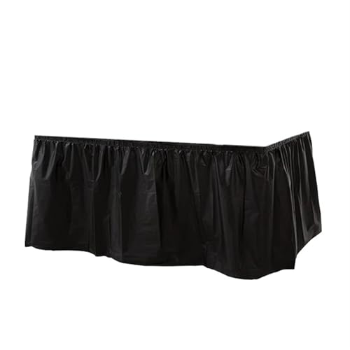 Kunststoff-Party-Tischrock for Happy Birthday, Party, Hochzeit, Festival-Dekoration(Black Table Skirt) von RYRYR