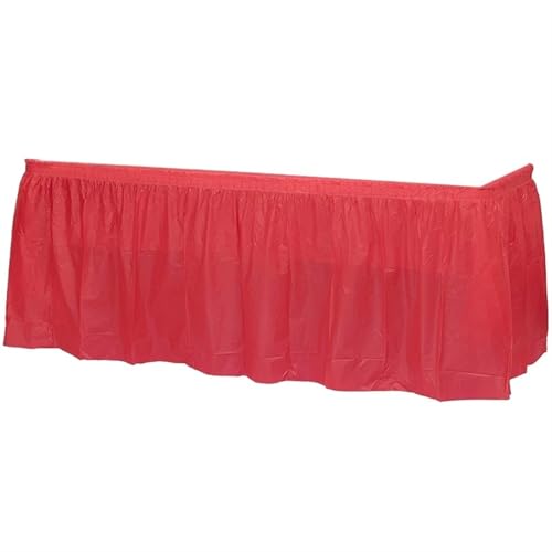 Kunststoff-Party-Tischrock for Happy Birthday, Party, Hochzeit, Festival-Dekoration(Red Table Skirt) von RYRYR