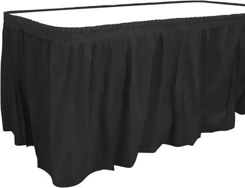 Party Kunststoff Tisch Rock 14 Fuß X 29 Zoll Rechteck Tische Röcke Abdeckung for Geburtstag(Black) von RYRYR