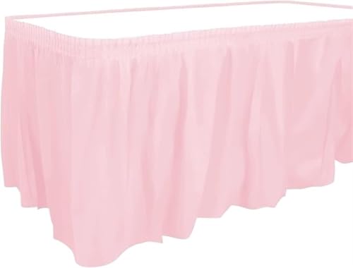 Party Kunststoff Tisch Rock 14 Fuß X 29 Zoll Rechteck Tische Röcke Abdeckung for Geburtstag(Pink) von RYRYR