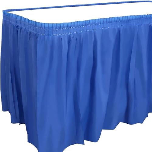 Party Kunststoff Tisch Rock Rechteckige Tischdecke for Graduierung Hochzeit Geburtstag Dekoration(Deep Blue) von RYRYR