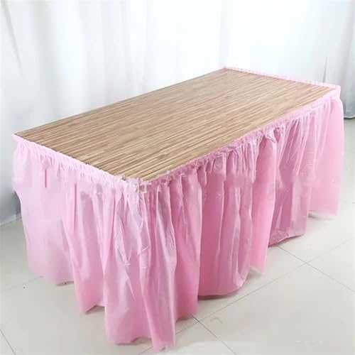 Party Kunststoff Tisch Rock Rechteckige Tischdecke for Graduierung Hochzeit Geburtstag Dekoration(Pink) von RYRYR