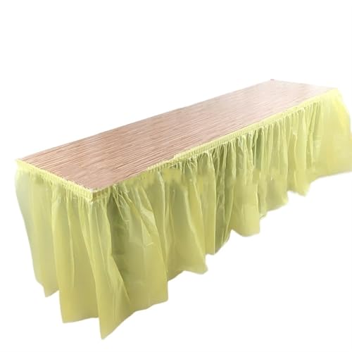 Party Kunststoff Tisch Rock Rechteckige Tischdecke for Graduierung Hochzeit Geburtstag Dekoration(Yellow) von RYRYR