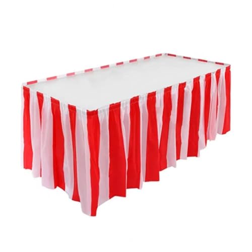 Party Tisch Röcke Tragbare Weit Dekoration for Geburtstag Urlaub Hochzeit(Red White) von RYRYR