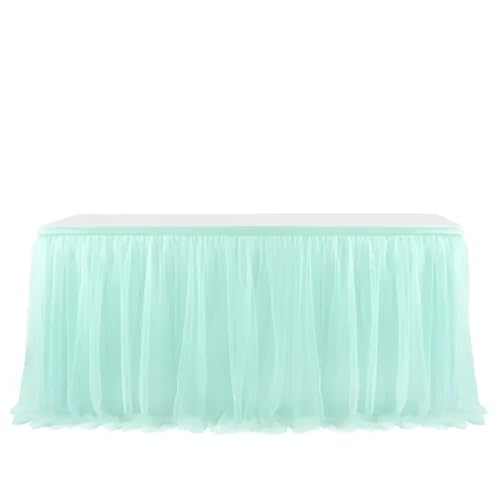 Party Tisch Röcke Tüll Hochzeit Tutu Geschirr Tuch Geschlecht Offenbaren Geburtstag Party Dekoration(Lake Blue,6FT 77x183cm) von RYRYR