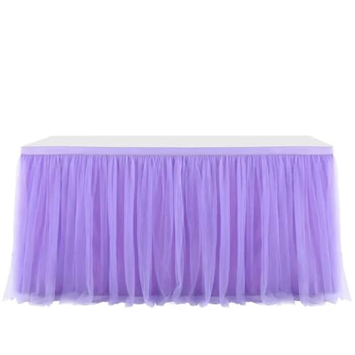 Party Tisch Röcke Tüll Hochzeit Tutu Geschirr Tuch Geschlecht Offenbaren Geburtstag Party Dekoration(Purple,6FT 77x183cm) von RYRYR