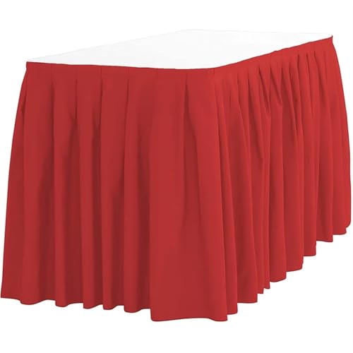 Party-Tischröcke, Polyester, Bankett-Tischrock, rechteckige Tischdecke, for Hochzeitsfeiern, Partys, Hoteldekoration (rot)(Red) von RYRYR