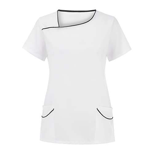RYTEJFES Kasack Damen Arzt Kostüm Zahnarzt Herren Mit Motiv Sommer Kasacks Op Hemd Krankenschwester Kleidung Und Hose Set Medizinische Uniform Arztkittel Schlupfkasack von RYTEJFES