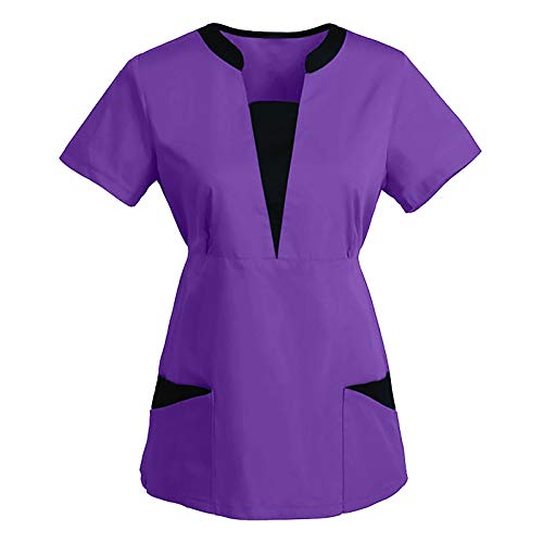 RYTEJFES Kasack Damen Kasak Arbeitskittel Kittel Smart Uniform Und Hose Set Kasacks Frauen Medizinische Kleidung Arztkittel Kostüm Pfleger Arzt Kazaks Berufsbekleidung Krankenschwester Ärztin von RYTEJFES