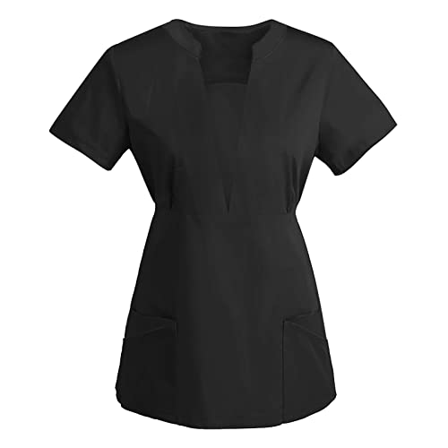 RYTEJFES Kasack Damen Kasak Frauen Scrubs Mit Motiv Und Hose Set Schlupfkasack Op Kleidung Kostüm Arzt Berufsbekleidung Krankenschwester Kittel Ärztin Kasacks Altenpflege von RYTEJFES