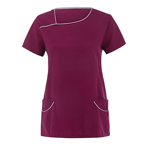 RYTEJFES Kasack Damen Kasak Kostüm Arzt Kasaks Op Sommer Medizinische Berufsbekleidung Schlupfkasack Krankenschwester Kleidung Kasacks Uniform Kassak Und Hose Set von RYTEJFES