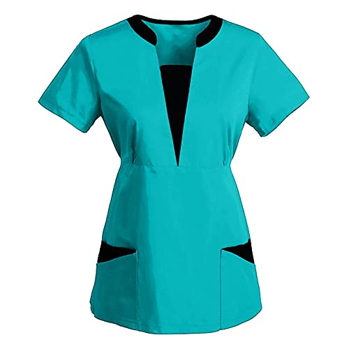 RYTEJFES Kasack Damen Kazaks Schlupfkasack Kostüm Arzt Medizinische Uniform Herren Pfleger Kasak Arbeitskittel Kleidung Mit Motiv Ärztin Kasacks Op Und Hose Set von RYTEJFES