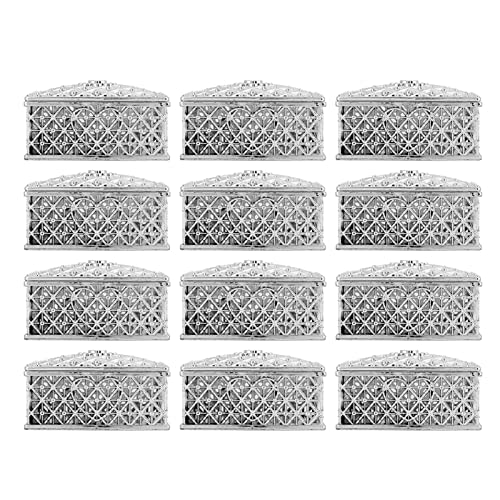 RYTTGOP 12 pcs Vintage Jewelry Box, Small Enameled Trinket Box, Organizer Rectangular Treasure Chest Box Jewelry Decorative box Keepsake Gift Box Case, for Girls (Silver) von RYTTGOP
