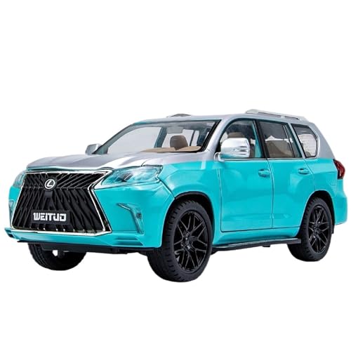 RYUEXING for 1/18 LX570 Simulation Legierung Auto Modell Mit Sound Und Licht Multi-Funktion Interaktive Kinder Spielzeug Sammlung Ornamente(Blue) von RYUEXING