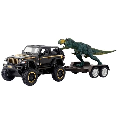RYUEXING for 1/20 Dinosaurier Transport Cabrio Buggy Simulation Legierung Druckguss Auto Modell Kinderspielzeug Sammlung Ornamente(Black) von RYUEXING