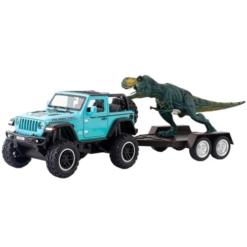 RYUEXING for 1/20 Dinosaurier Transport Cabrio Buggy Simulation Legierung Druckguss Auto Modell Kinderspielzeug Sammlung Ornamente(Blue) von RYUEXING