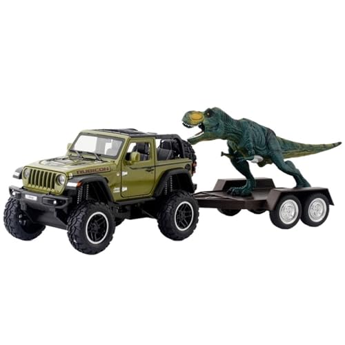 RYUEXING for 1/20 Dinosaurier Transport Cabrio Buggy Simulation Legierung Druckguss Auto Modell Kinderspielzeug Sammlung Ornamente(Green) von RYUEXING