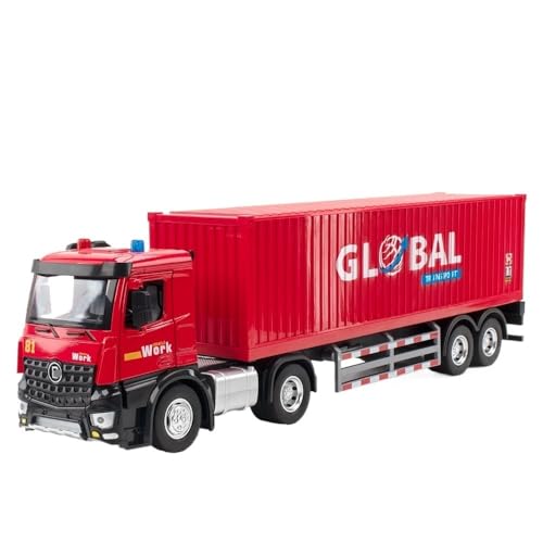 RYUEXING for 1/24 Extended Truck Dump Truck Ölleitung Engineering Fahrzeug Simulation Legierung Auto Modell Ornament Spielzeug(Red) von RYUEXING