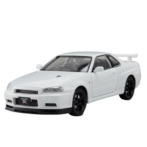 RYUEXING for 1/24 GTR-R34 Sportwagen Simulation Legierung Auto Modell Spielzeug Sammlung Ornamente(White) von RYUEXING