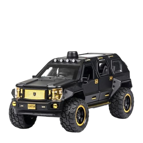 RYUEXING for 1/24 George Patton Chariot Simulation Legierung Auto Modell Spielzeug Sammlung Ornamente(Black) von RYUEXING