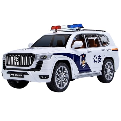RYUEXING for 1/24 Prado Geländewagen Polizeiauto Simulation Legierung Druckguss Automodell Kinderspielzeug Sammlung Ornamente(White) von RYUEXING