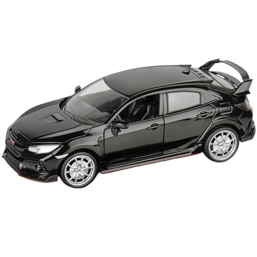 RYUEXING for 1/24 Red Label Civic Limousine Kleine Stahlpistole Simulation Legierung Druckguss Automodell Kinderspielzeug Sammlung Ornamente(Black) von RYUEXING