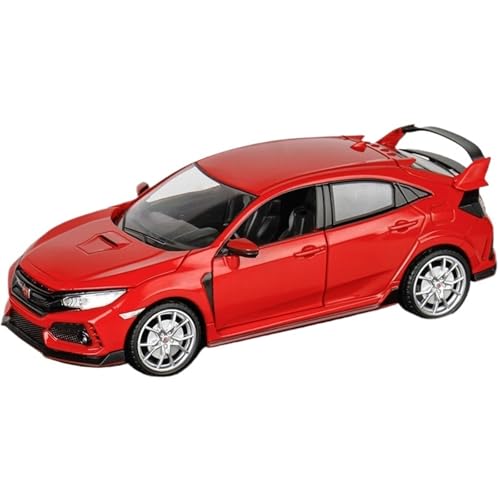 RYUEXING for 1/24 Red Label Civic Limousine Kleine Stahlpistole Simulation Legierung Druckguss Automodell Kinderspielzeug Sammlung Ornamente(Red) von RYUEXING