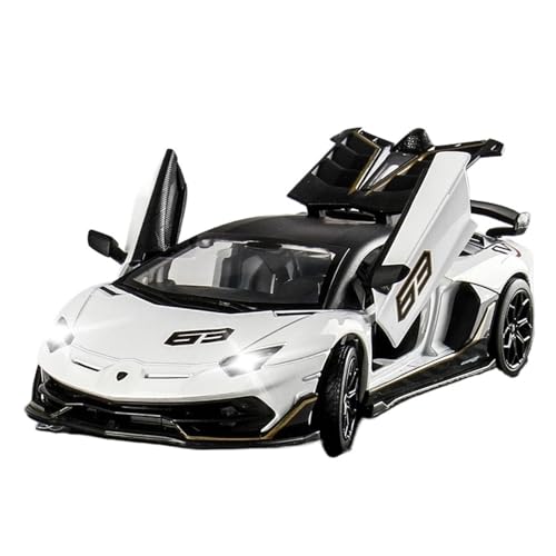 RYUEXING for 1/24 SVJ 63 Sportwagen Simulation Legierung Druckguss Automodell Kinderspielzeug Sammlung Ornamente(White) von RYUEXING