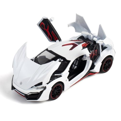 RYUEXING for 1/24 Sportwagen Laiken Simulation Legierung Automodell Mit Sound Und Licht Multi-Funktions-interaktive Kinderspielzeug-Sammlung Ornamente(White) von RYUEXING