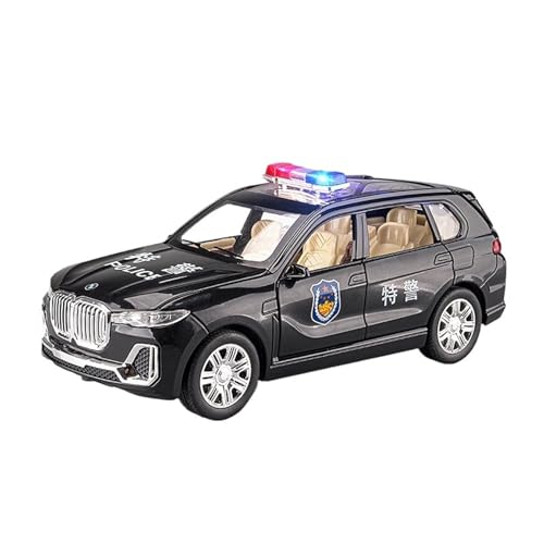 RYUEXING for 1/24 X7 Polizeiauto Simulation Legierung Druckguss Automodell Kinderspielzeug Sammlung Ornamente(Black) von RYUEXING