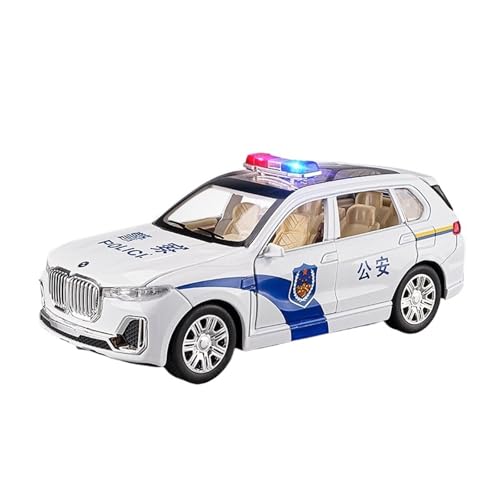 RYUEXING for 1/24 X7 Polizeiauto Simulation Legierung Druckguss Automodell Kinderspielzeug Sammlung Ornamente(White) von RYUEXING