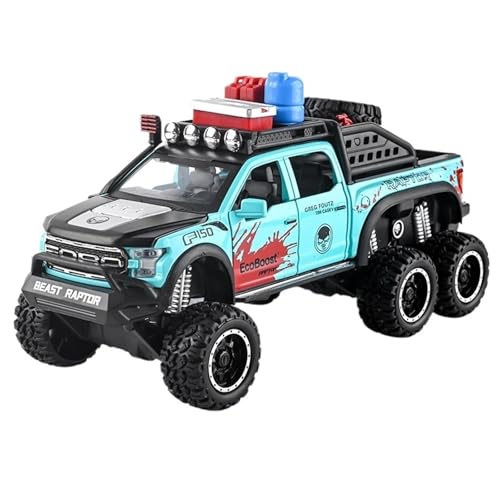 RYUEXING for 1/28 Doppelspray Off-Road Raptor Simulation Legierung Druckguss Automodell Kinderspielzeug Sammlung Ornamente(Blue) von RYUEXING