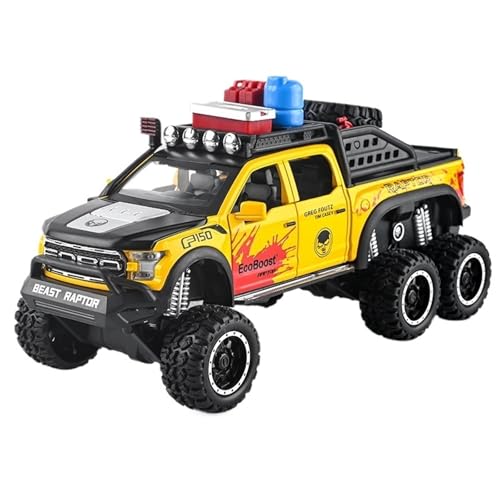 RYUEXING for 1/28 Doppelspray Off-Road Raptor Simulation Legierung Druckguss Automodell Kinderspielzeug Sammlung Ornamente(Yellow) von RYUEXING