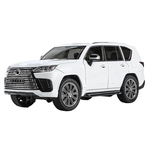 RYUEXING for 1:24 Legierung Automodell Sound Und Licht Pull Back Spielzeugauto Geländewagensimulation for Lx600 Sammlung Dekoration(White) von RYUEXING